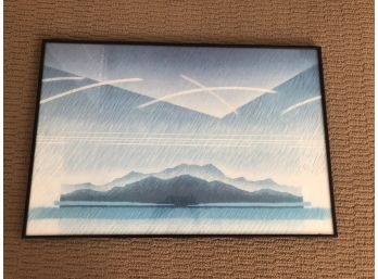 Framed Print Of Mountains In Rain By Garrett Sheffield