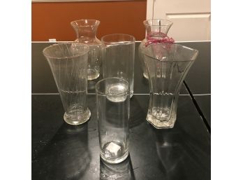 Bundle Of Tall Glass Vases
