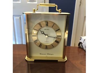 Seiko Quartz Brass Westminster Whittington Clock Japan Desk Mantel