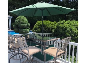 Green Patio Deck Outdoor Umbrella W/ Base