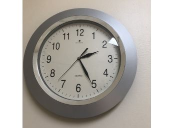 Silver & White Quartz Wall Clock