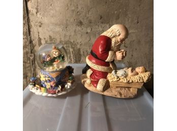 Pair Of 2 Holiday Christmas Music Boxes