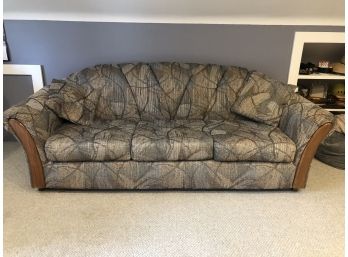 Retro 1990's 3 Cushion Couch W/roll Arms