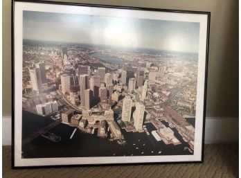 Framed Print Of Boston City Seaport Aerial View By JRM