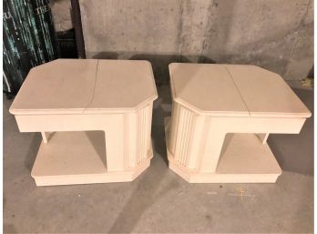 Pair Of Retro Cool Side End Tables With Lift Tops By Lane Furniture