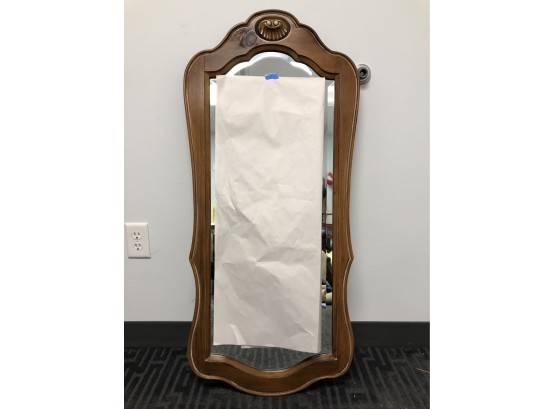 Long Shaped Wood Wall Mirror By Ethan Allen