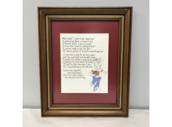 Framed Poem From A Dad To His Small Boy