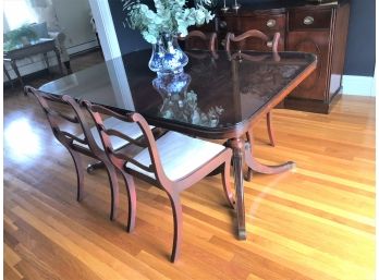 Lovely DREXEL Dining TABLE With Double Pedestal Base