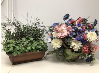 Pair Of Faux Floral Plants
