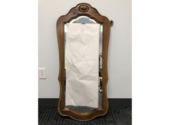 Long Shaped Wood Wall Mirror By Ethan Allen