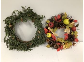 Pair Of Holiday Wreaths