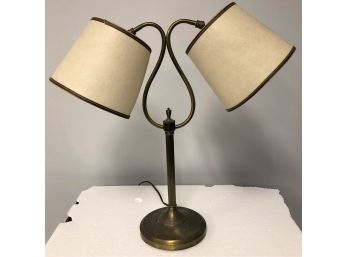 Brass Dual-Twin Head Desk Lamp
