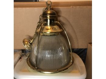 Forecast Lighting Co Brass And Glass Bell/nautical Style Ceiling Light