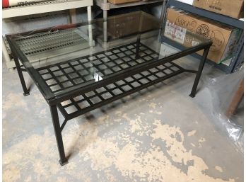 Black Metal And Glass Large Coffee Table