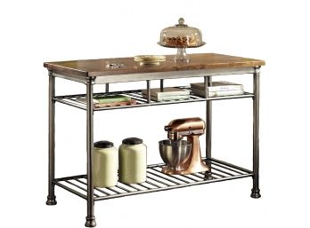 Orleans Kitchen Island By Home Styles - Metal & Butcher Block