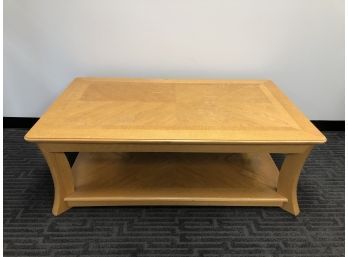 Light Maple Large Coffee Table W/ Shelf