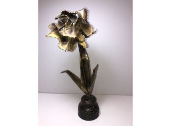 Unique Brass Metal Flower Sculpture