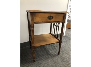 Pretty Vintage Wood Carved Side End Night Table