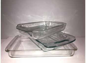 Trio Of Pyrex Glass Baking Dishes