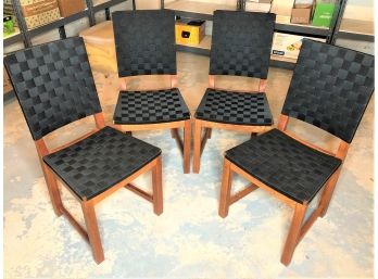 4 Black And Wood Chairs