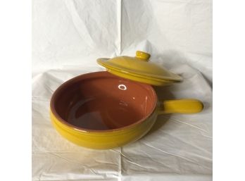 Vintage Albisola Coop Stov Pottery Pan 8' From Italy - Yellow