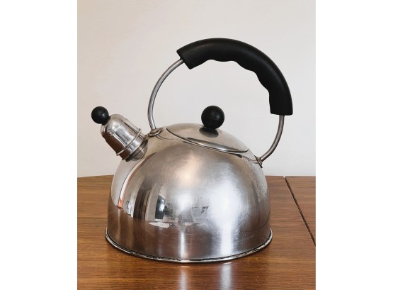 K/ Great Stainless Tea Kettle W/ Black Accents By Dome Indonesia
