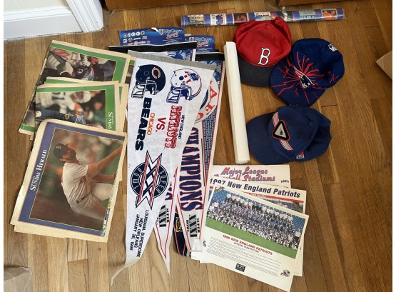 BR-C/  Bunch Of Red Sox Patriots Souvenirs & Collectibles