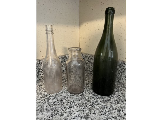 K / Antique Bottle Trio