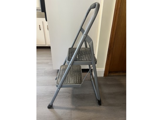 K/ Easy Reach 2-Step Gray Metal Step Ladder By Gorilla Ladders