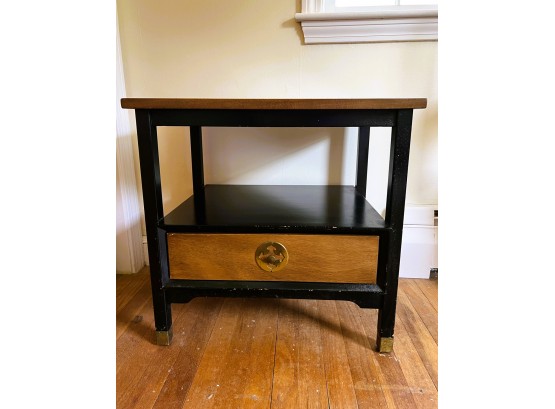BR-A/ Vintage Mahogany & Black Low End Table Night Stand By Drexel