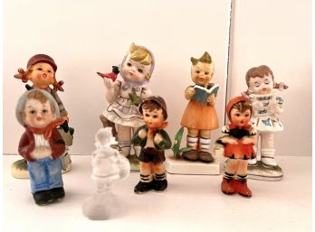 LR/ One Goebel Crystal Hummel And Seven Hummel-Like Figures Figurines