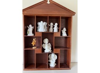 BR-D/ Pretty Wood Curio Box Cabinet W/ Angel Collection
