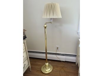 BR-D/ Tall Brass Look Swing-Arm Floor Lamp