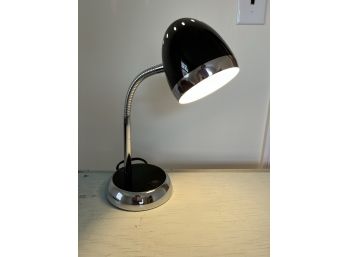 BR-C/ Contemporary Black & Stainless Gooseneck Desk Lamp