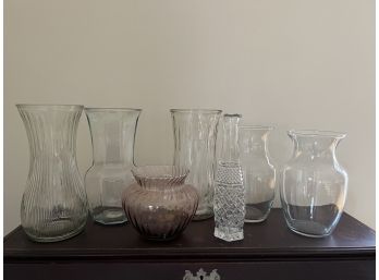 LR/ Assorted Clear Glass Vase Bundle