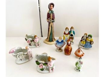 LR/ Assortment Of Victorian People & Cherub Figures Figurines