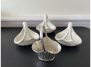 LR/ Bundle Of Mini Decorative Ceramic & Metal Baskets