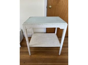 BR-C/ Sweet Little Vintage Accent Side Table White & Pale Blue