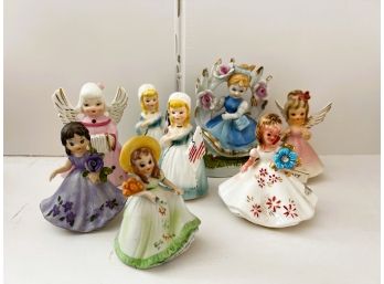 LR/ Assorted Bundle Of Pretty Porcelain/china Lady Figures Figurines