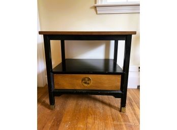 BR-A/ Vintage Mahogany & Black Low End Table Night Stand By Drexel