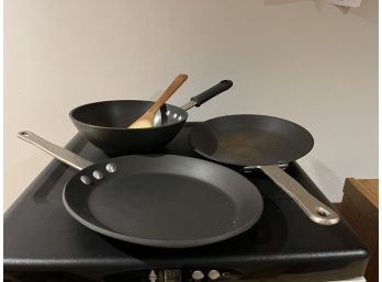 C/ 3 Unique Shaped Pans Skillets From Commercial Aluminum Cookware Co