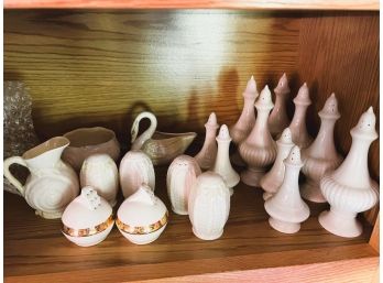 K/ Assorted White Salt & Pepper And Small Decor Serving Items