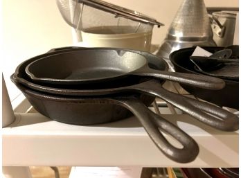 C/ Set #1 Of Cast Iron Skillets By Lodge