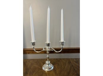 DR/ Pretty Silver Plate 3 Candle Candelabra