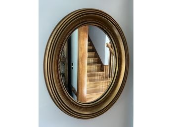 DR/ Pretty Gold Painted Wood Oval Wall Mirror By Andres Inc.