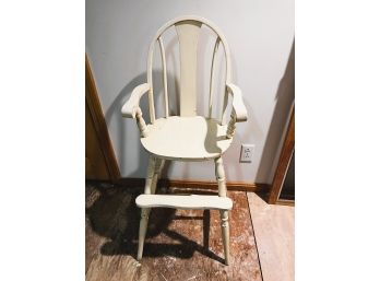 C/ Vintage Wood Painted Off White Youth Chair
