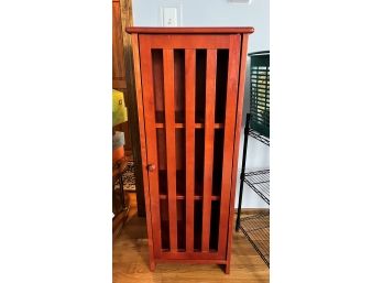 LR/ 3 Shelf Red Tone Wood Media Storage Cabinet