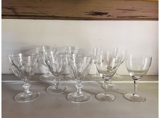 P/ 10 Wine Glasses - 5 More Ornate And 5 More Simple