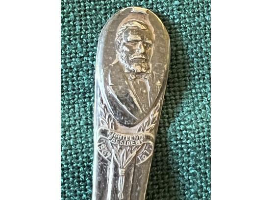 P/ Commemorative Presidential Silver Plate Spoon Ulysses S Grant By Wm Rogers