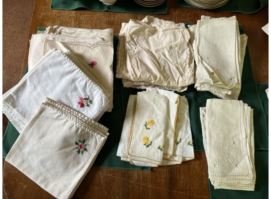 P/ Pretty Antique Vintage Napkin Linen Bundle #1